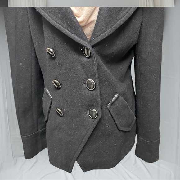 le chateau Black Double-Breasted Pea Coat - Picture 2 of 11